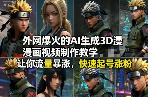 外网爆火的AI生成3D漫画视频制作教学，让你流量暴涨，快速起号涨粉！-繁茂科技