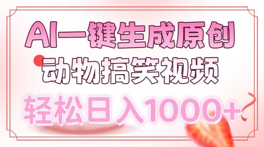 AI一键生成原创动物搞笑视频，轻松日入1000+-繁茂科技