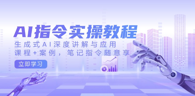 AI指令实操教程，生成式AI深度讲解与应用，课程+案例，笔记指令随意享-繁茂科技