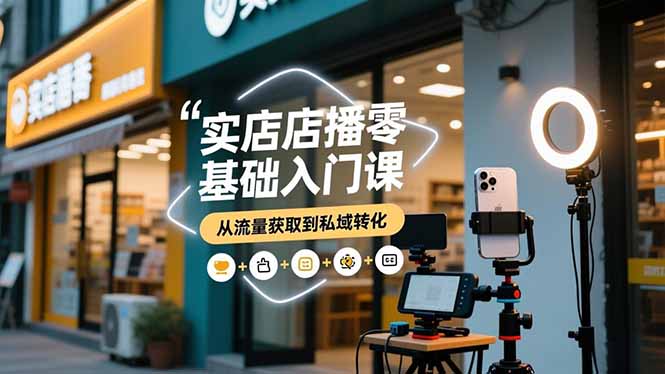 实体店播零基础入门课,实体店+短视频+直播+微信生态+私域社群,从流量获取到私域转化-繁茂科技
